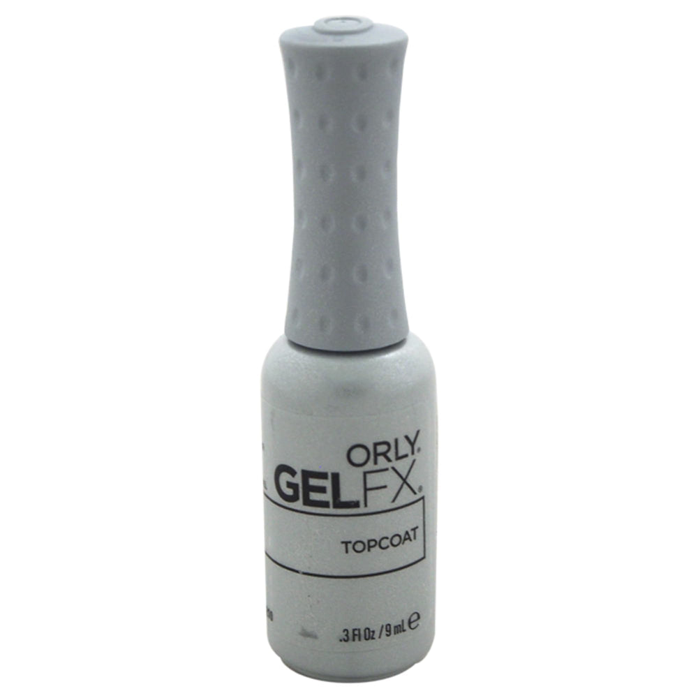 Orly bottle front view showing gel top coat glossy finish and protective benefit