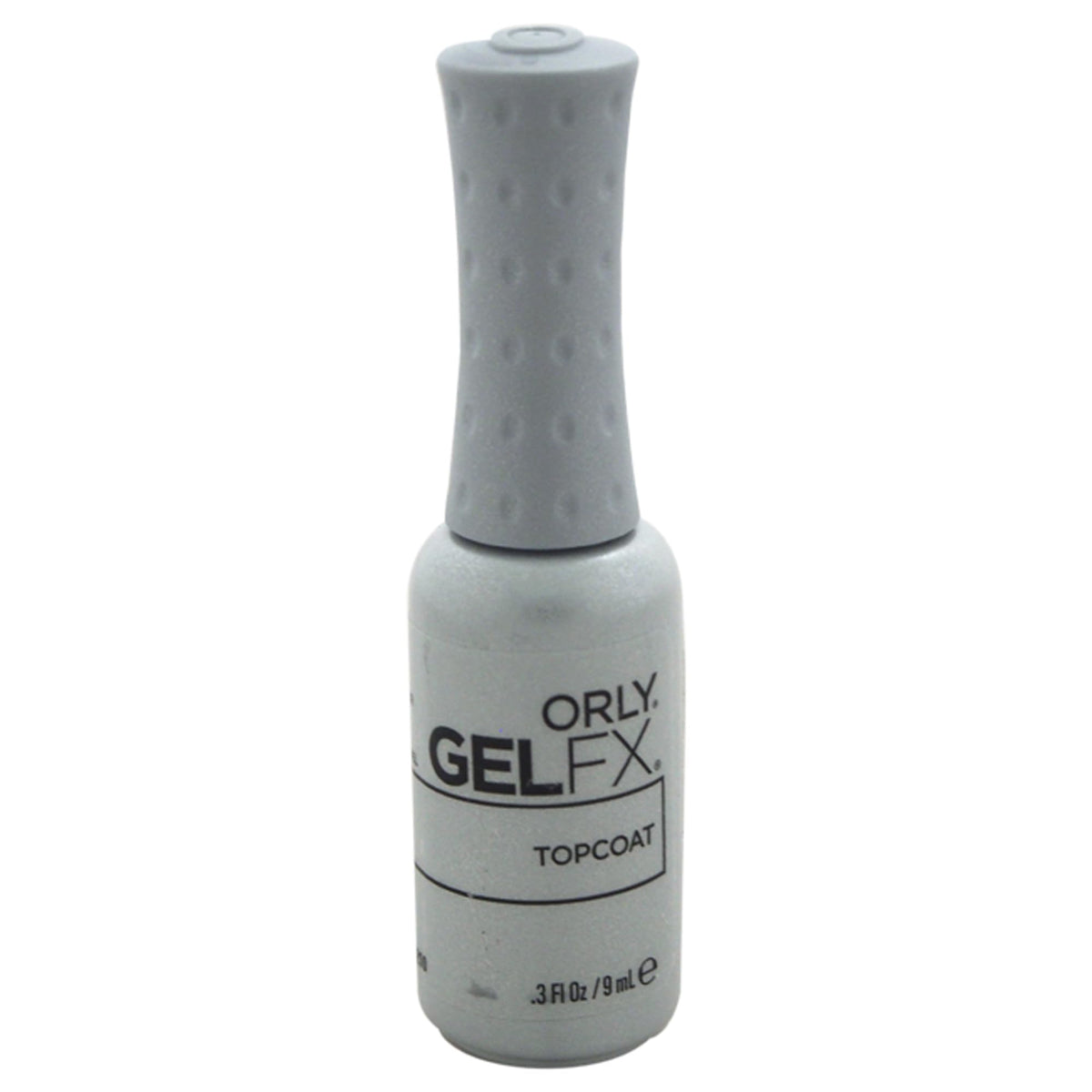 Orly bottle front view showing gel top coat glossy finish and protective benefit