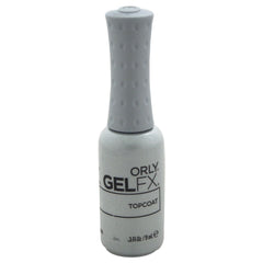 Orly bottle front view showing gel top coat glossy finish and protective benefit