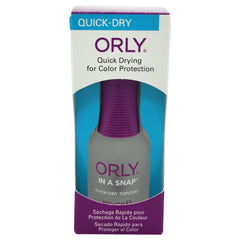 Orly In-A-Snap bottle front view showing compact size and glossy finish benefit