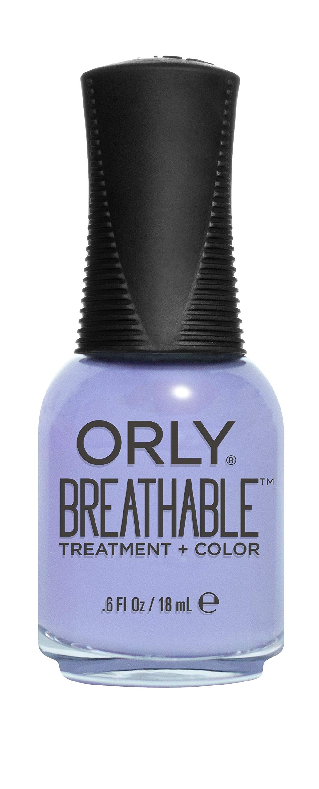 Orly Just Breathe front bottle showing periwinkle creme and benefits