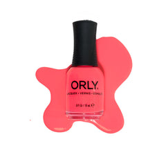 Orly most definitely front bottle showing neon coral label and benefit quick application