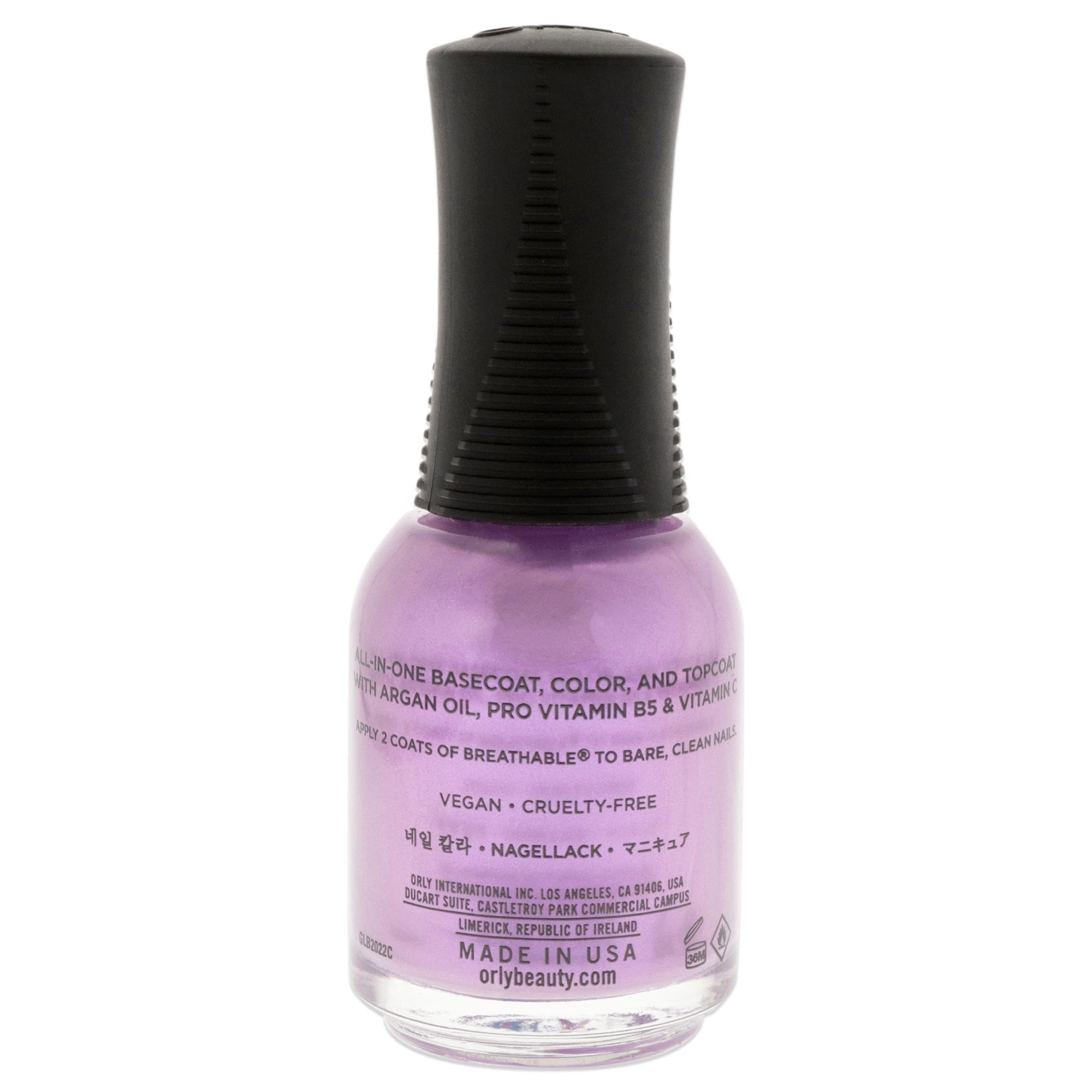 Orly brush applying Orchid You Not on nail demonstrating smooth even coverage