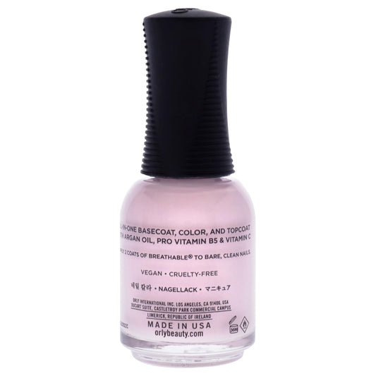 Orly Pamper Me swatch on nails highlighting smooth hydration and color