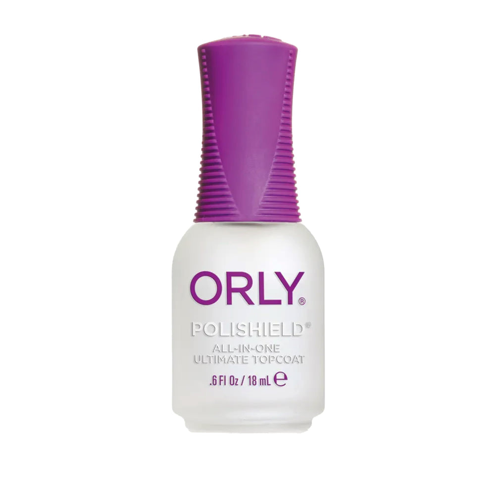 Orly Polishield front packaging showing glossy bottle and clear label, professional finish benefit