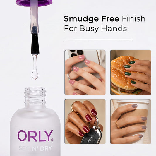 ORLY Sec’n Dry brush close-up demonstrating smooth application benefit