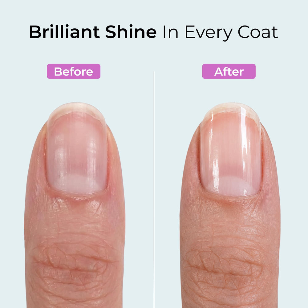 Orly top 2 bottom brush close-up demonstrating smooth glide and even application