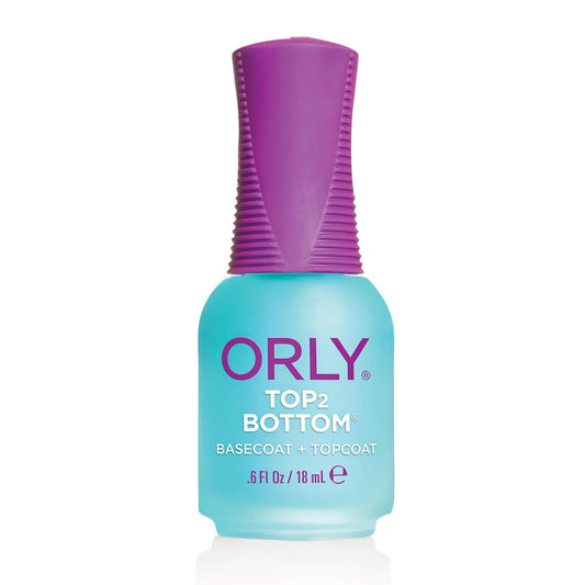 Orly top 2 bottom front bottle showing label and compact 18ml size for convenience
