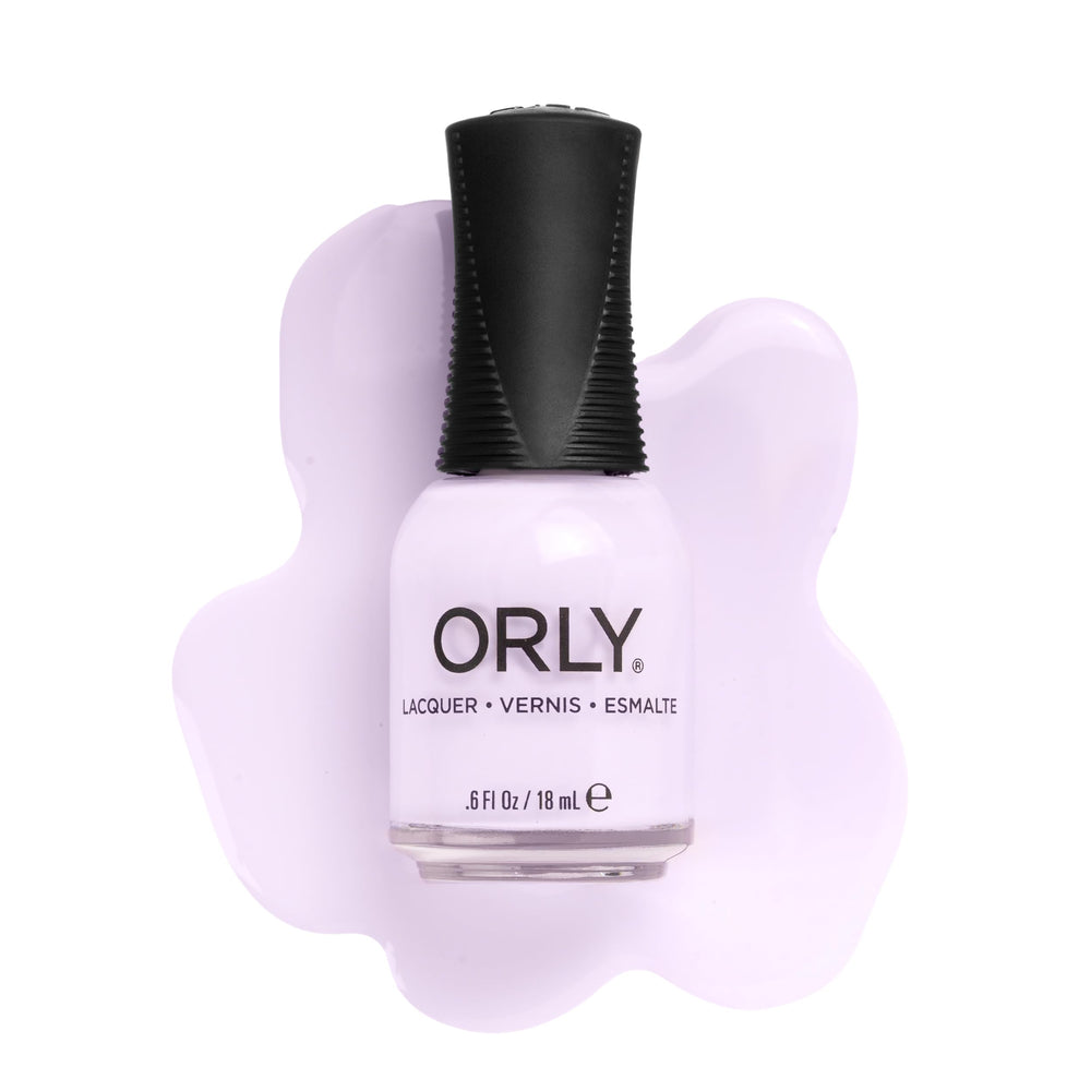 Orly Ube Cloud front bottle showing pastel lavender shade and label, easy salon color
