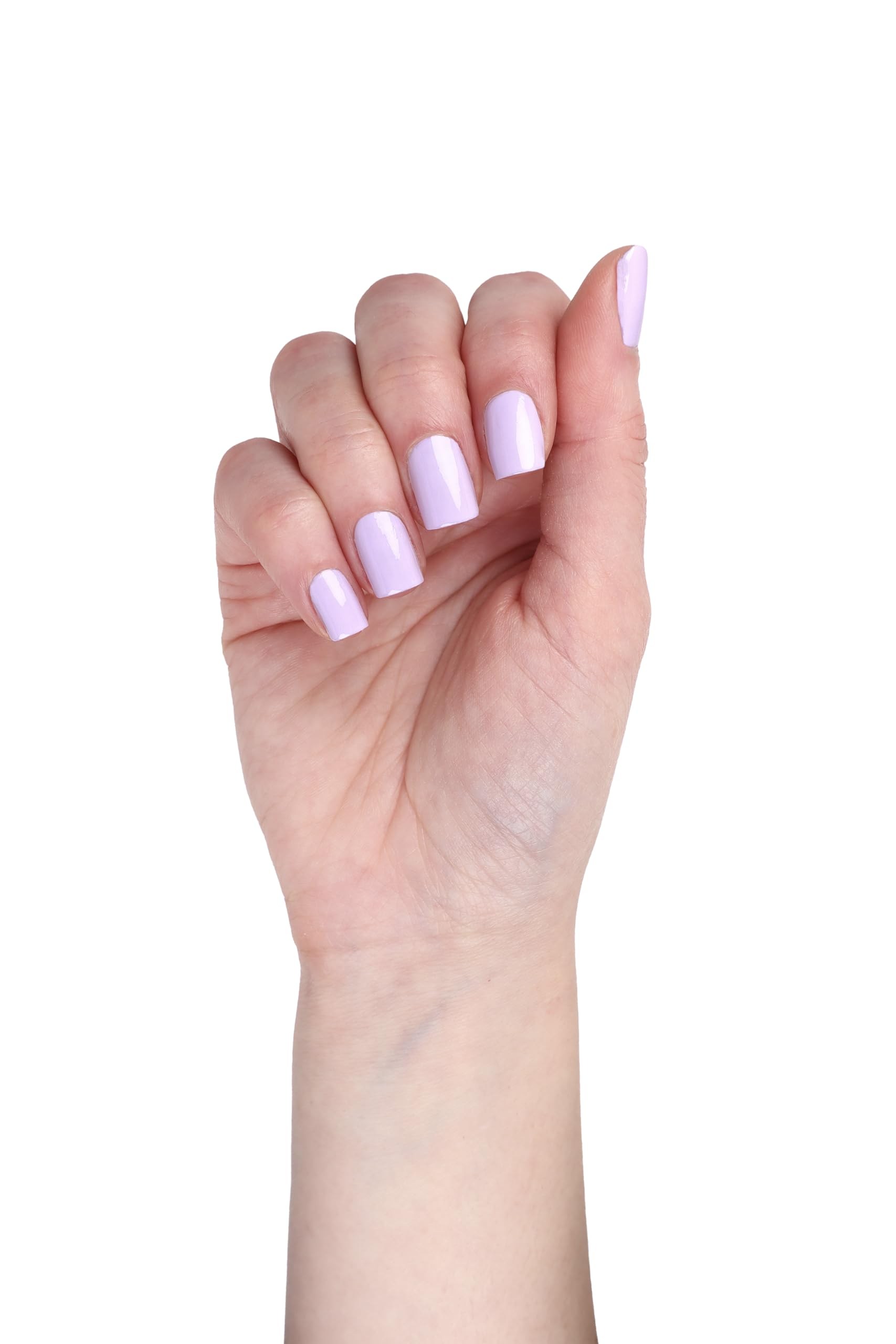 Orly Ube Cloud swatches painted on natural nails showing even cream coverage