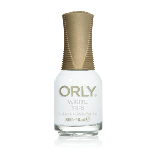 Orly bottle front view showing white-tip lacquer and glossy finish benefit