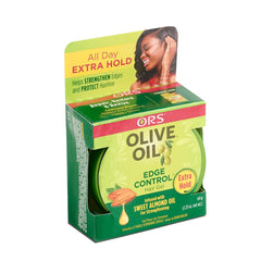 ORS Black Olive Oil applied to edges during styling for neat hairline control