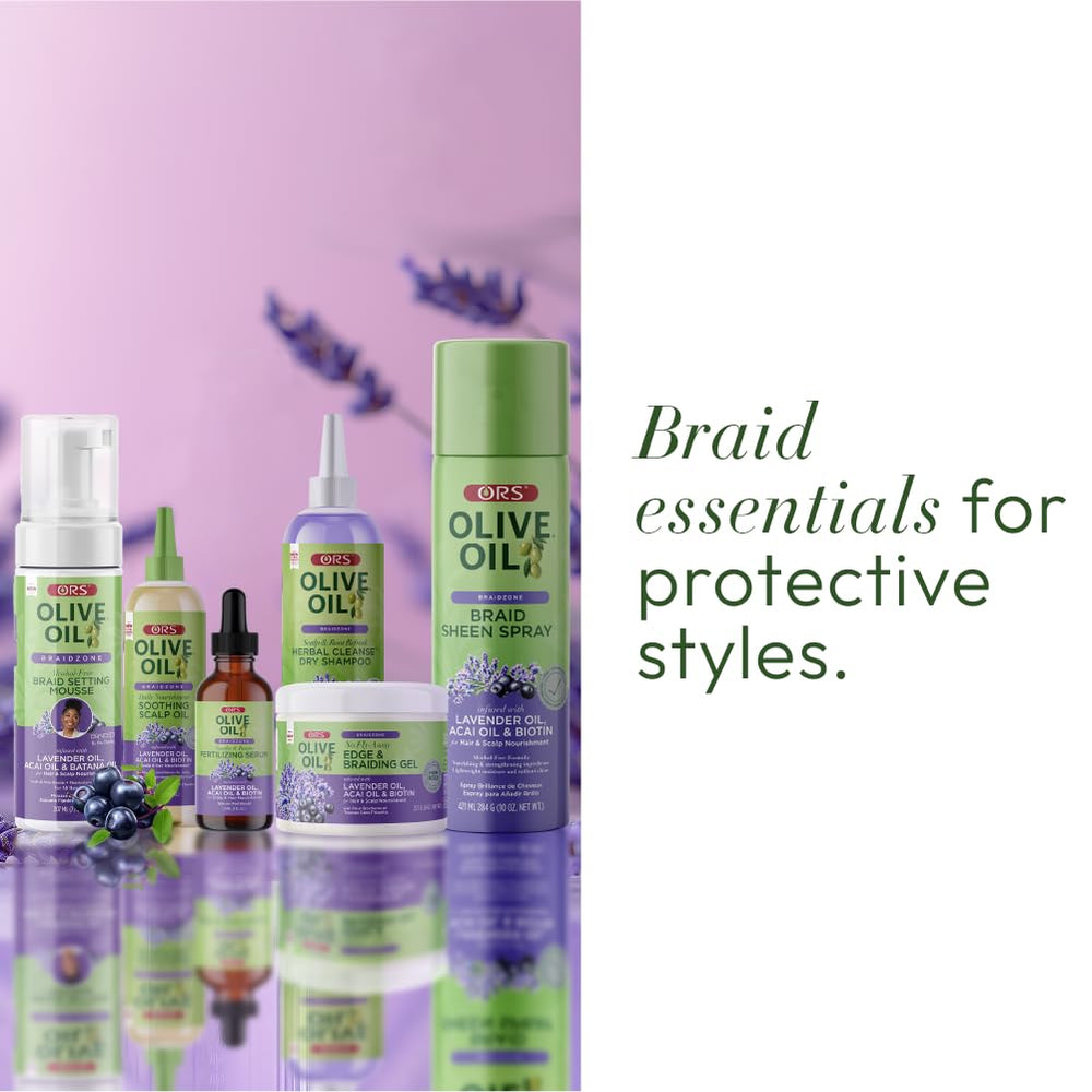 ORS Braidzone used in styling with mirror showing polished finished look benefit