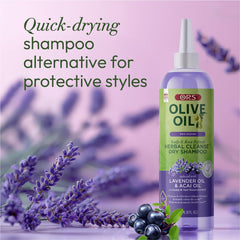 ORS texture shot with lavender and acai oil drop for nourishment