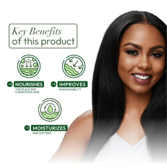 ORS coconut oil hairdress being applied on hands for smooth distribution and controlled use