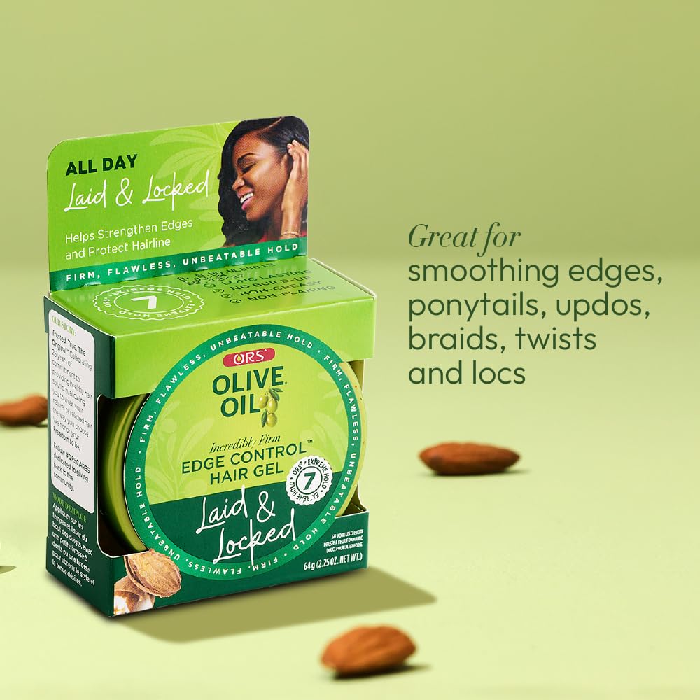 ORS side label ingredient list showing olive and sweet almond oils