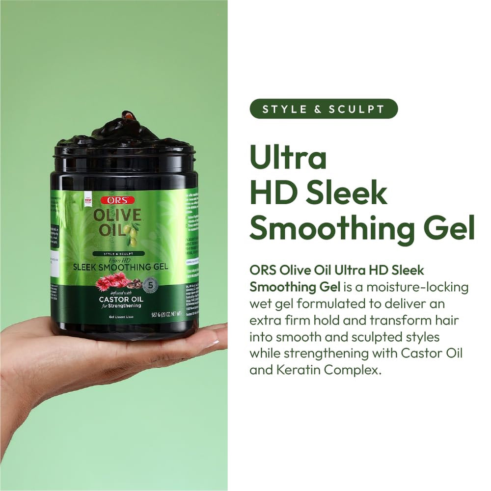 ORS gel texture close-up highlighting smooth glossy hold