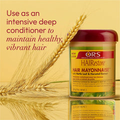 ORS HAIRestore being applied to damp hair for strengthening treatment