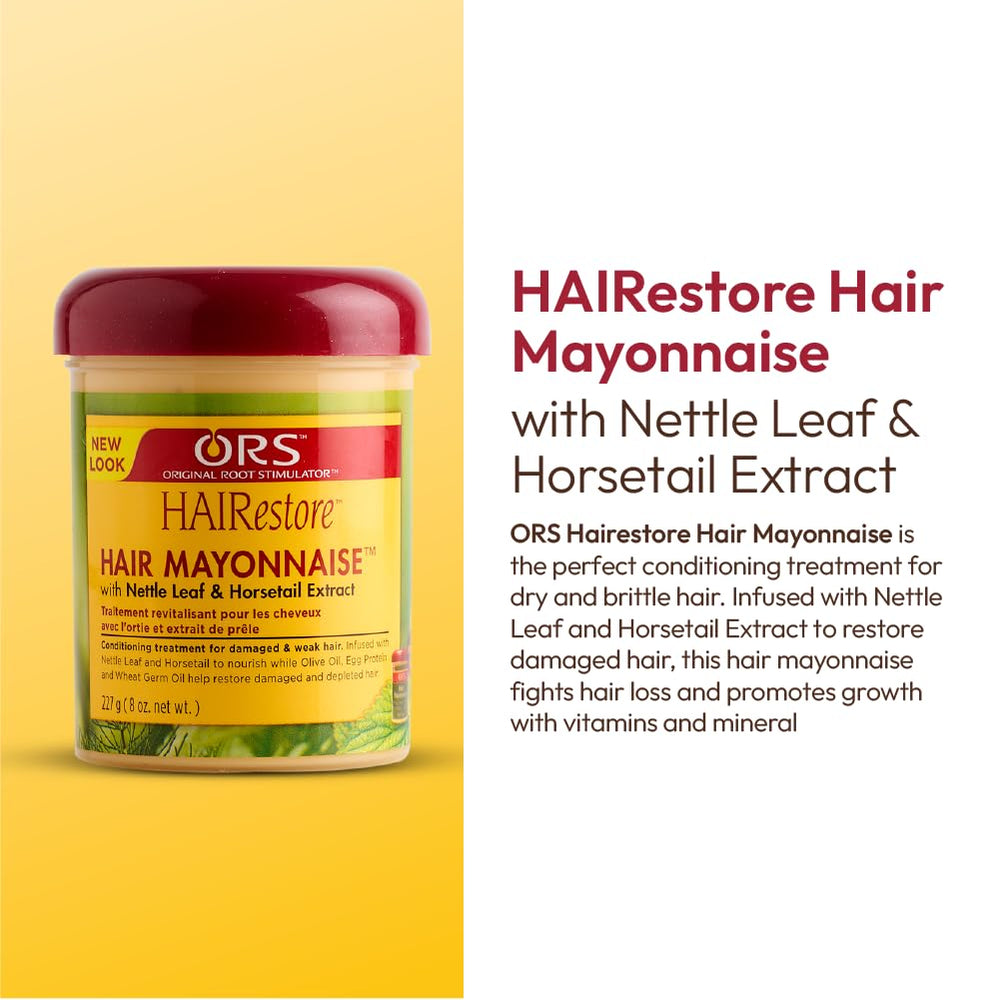 ORS HAIRestore cream texture close-up highlighting rich hydration