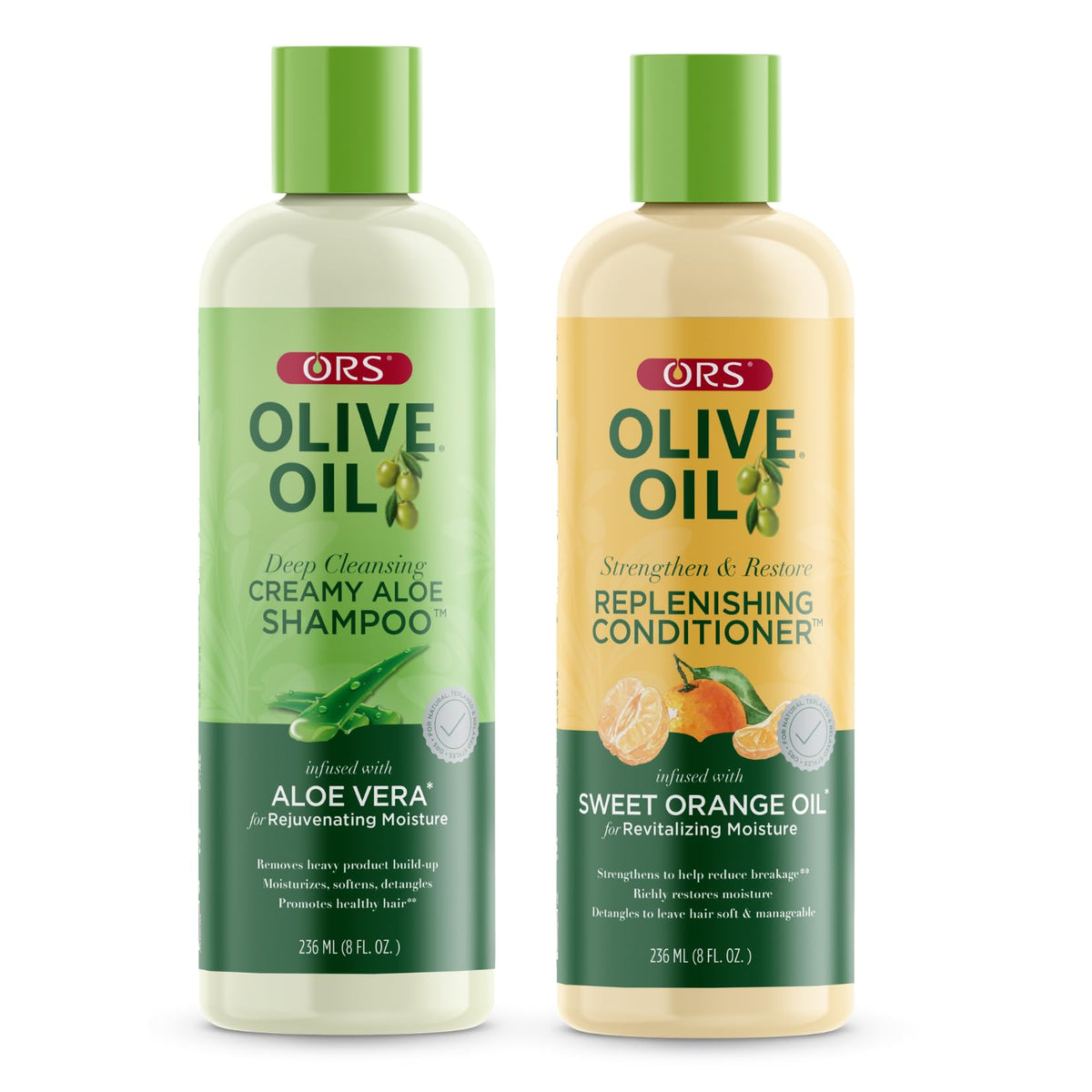 ORS front packaging showing both bottles and key ingredients for easy identification and benefits
