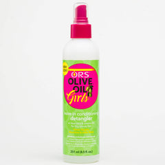 ORS detangler in use on curly hair demonstrating smoother combing