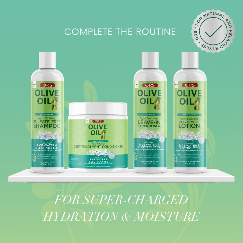 ORS lotion next to common objects to show 16 oz size and long-lasting supply advantage