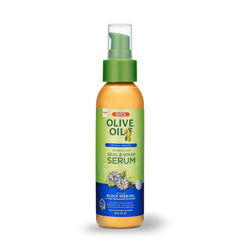 ORS Olive Oil serum front bottle showing label and smoothing benefit
