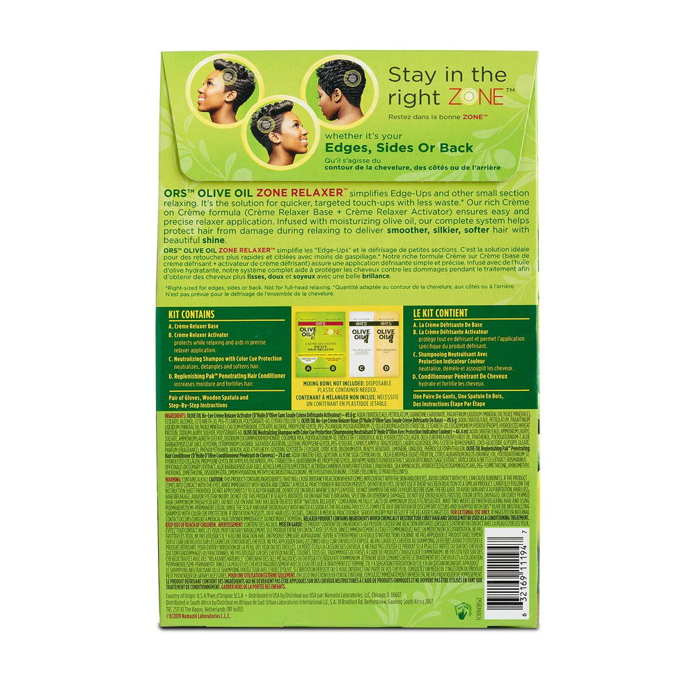 ORS Olive Oil Zone Relaxer being applied to hairline demonstrating precise edge control and protection