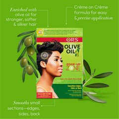 ORS Olive Oil creme relaxer texture close-up highlighting creamy consistency and moisturizing olive oil