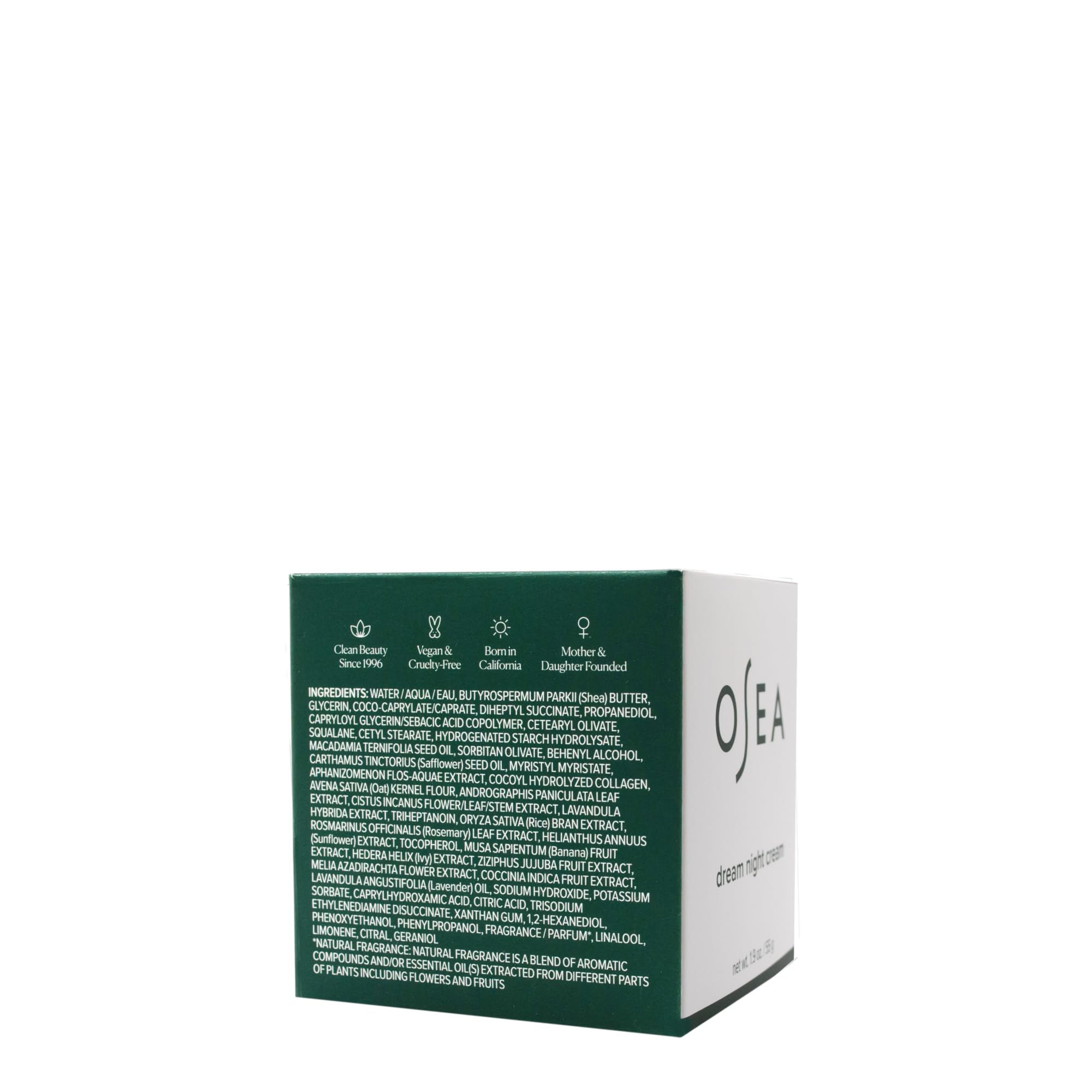 OSEA product label close-up showing ingredients and usage guidance