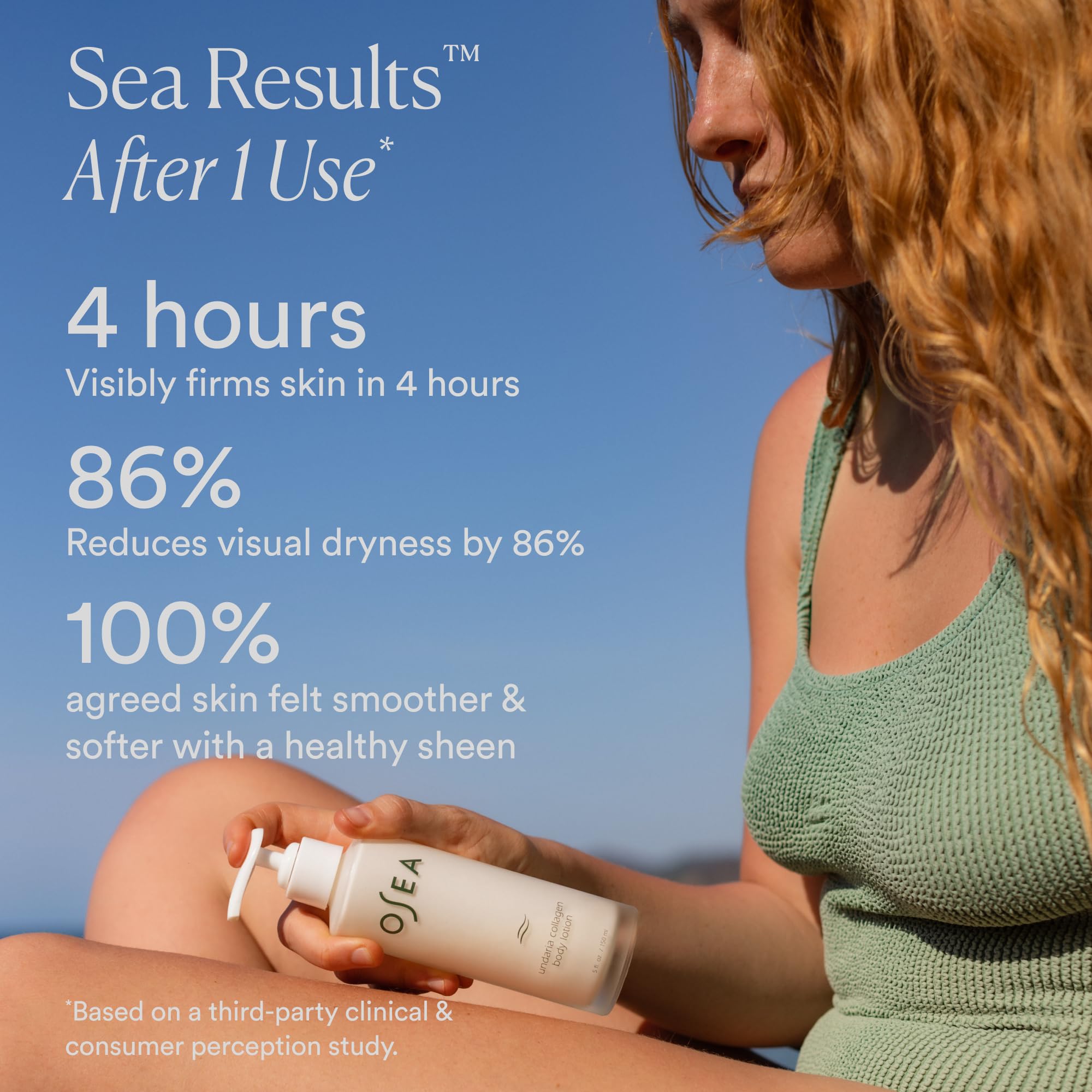 OSEA lotion being smoothed on arm for fast-absorbing moisture
