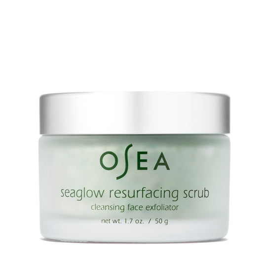 OSEA front packaging showing 1.7 oz jar and clean-beauty design benefits