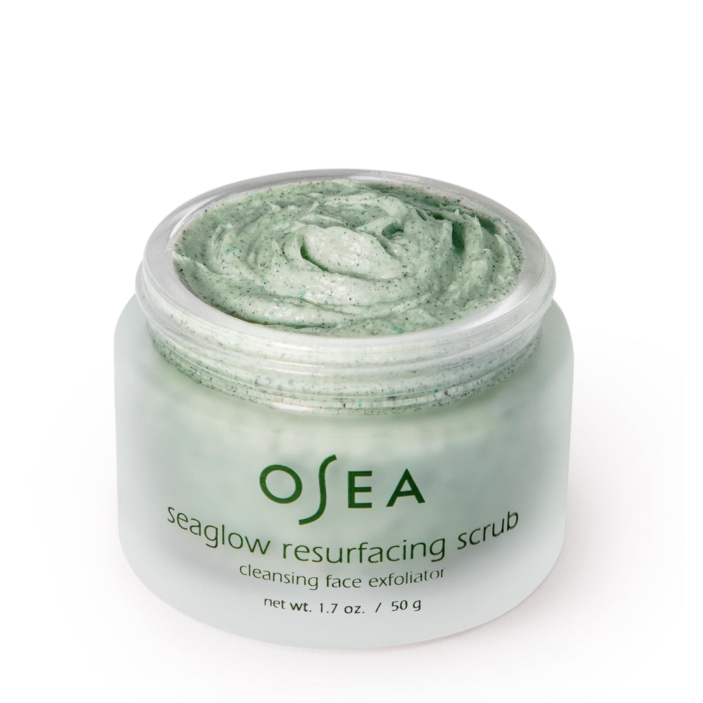 OSEA open jar marshmallow texture illustrating gentle cleansing and glow