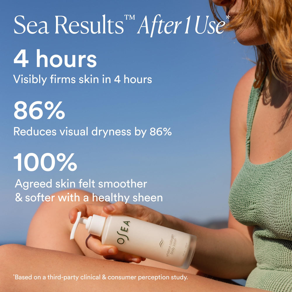 OSEA creamy lotion texture close-up showing lightweight hydration