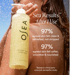 OSEA gel texture on hand demonstrating hydrating, non-stripping finish