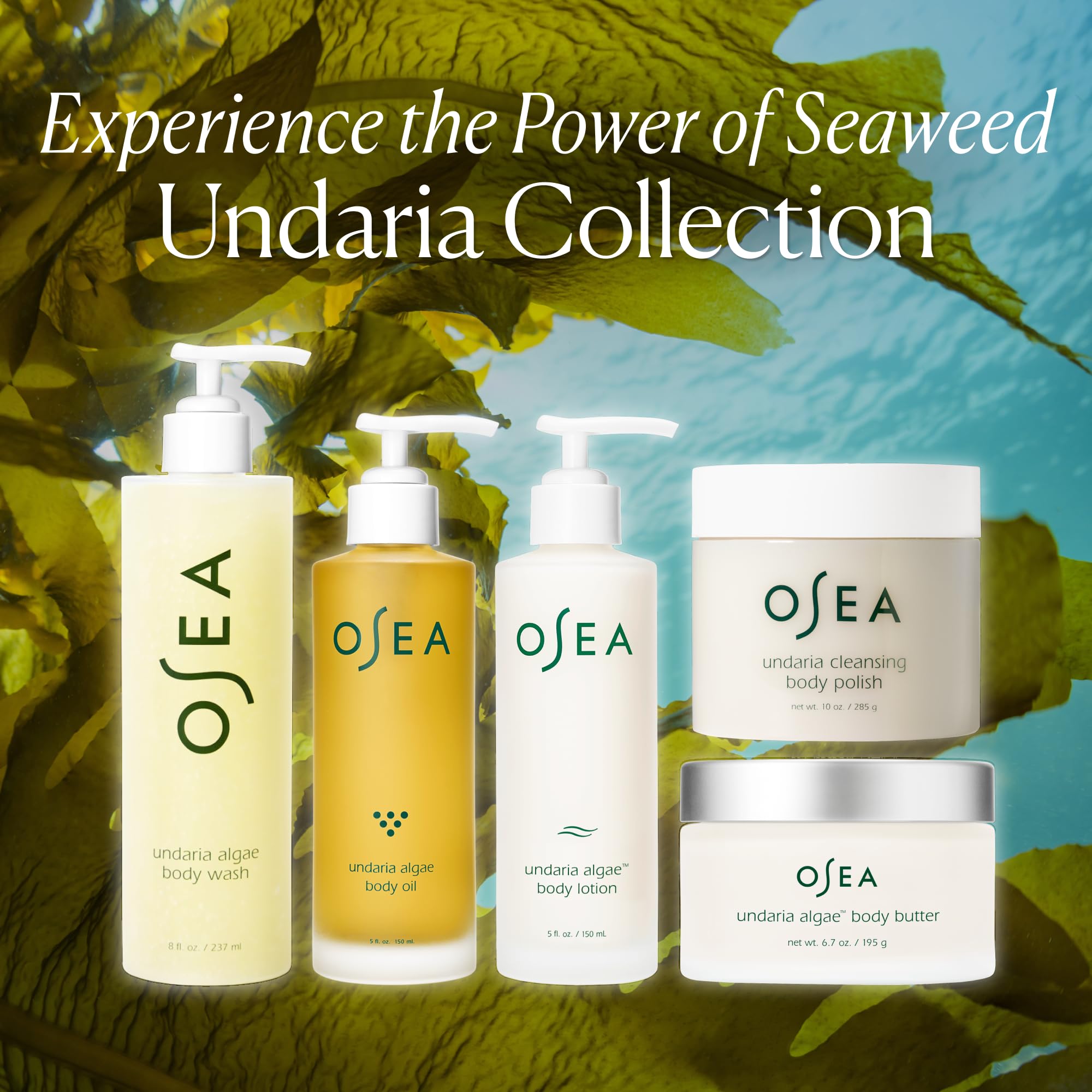 OSEA lotion on shelf in bathroom lifestyle showing daily routine boost