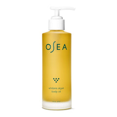 OSEA front bottle shot showing sleek packaging and firming oil benefit