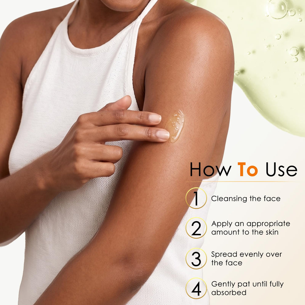 Ossjds swatch before and after brightening depiction showing tone improvement benefit: visible glow