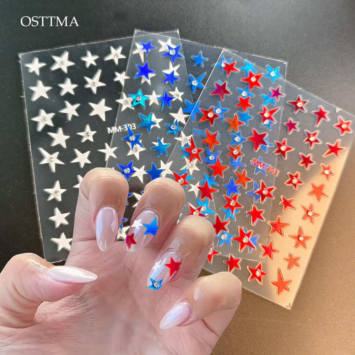 OSTTMA close-up of 5D embossed texture and rhinestones for added sparkle