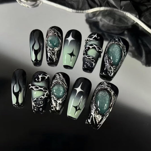 OSTTMA front packaging showing full 24-piece gothic nail kit and components