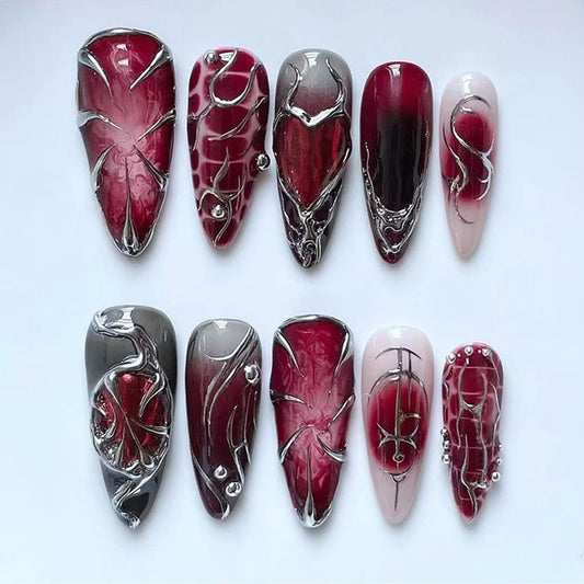 OSTTMA front packaging showing full stiletto nail set and benefits