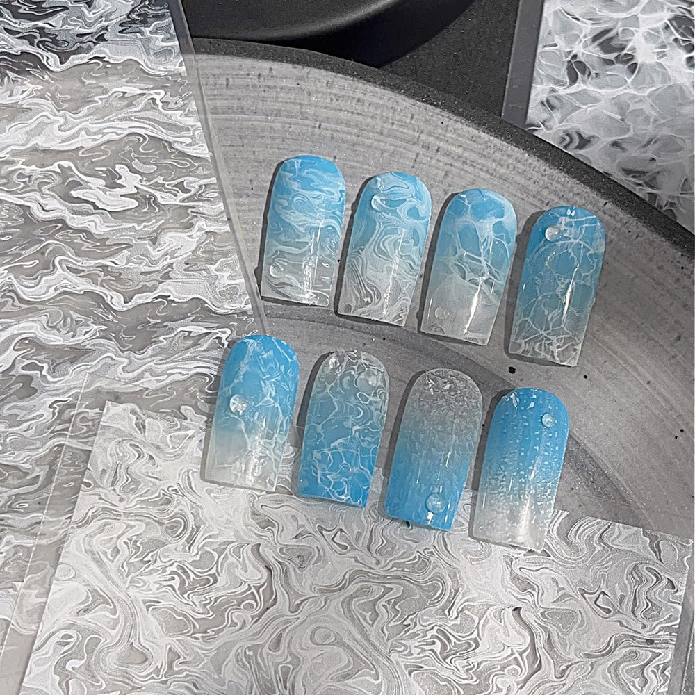 OSTTMA front packaging showing six summer nail decal sheets and easy use