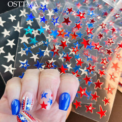 OSTTMA nail sticker sheet beside coin showing scale for sizing confidence