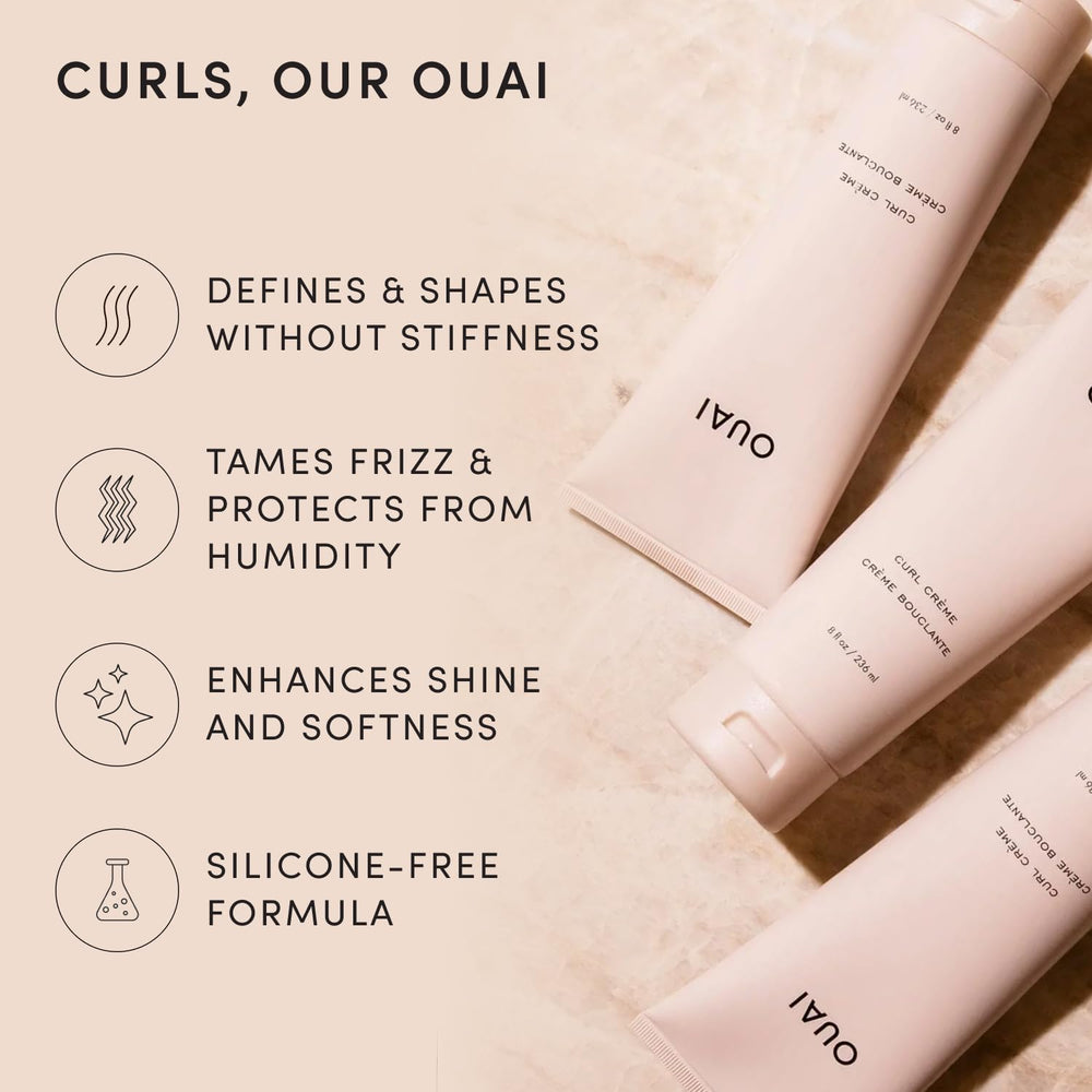 OUAI cream texture swatch highlighting smooth consistency and spreadability