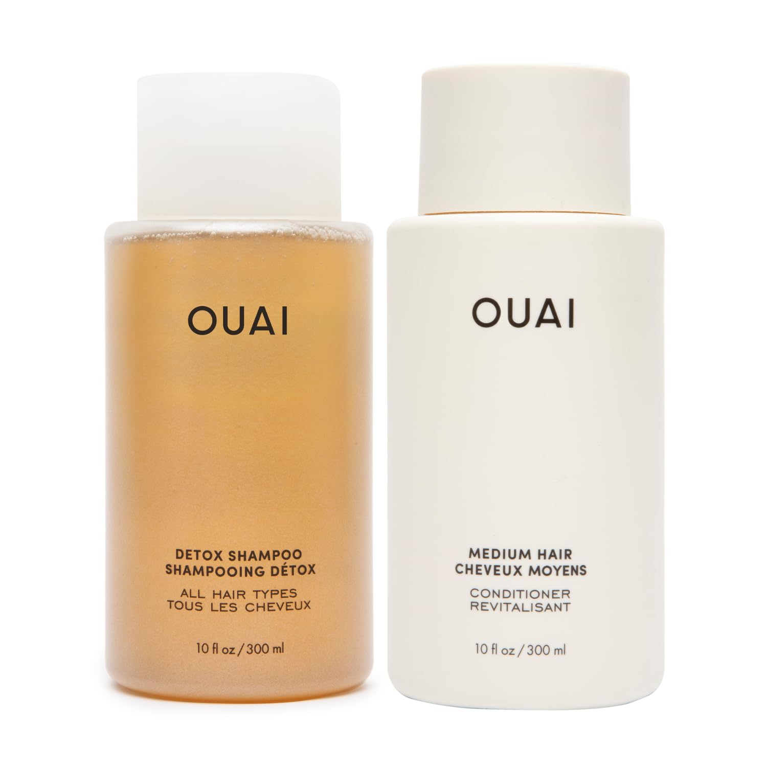 OUAI Detox Shampoo bottle front view showing clarifying benefits