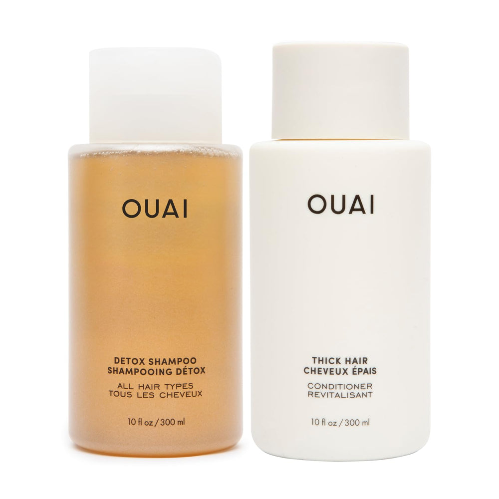 OUAI detox shampoo front bottle showing clarifying benefit