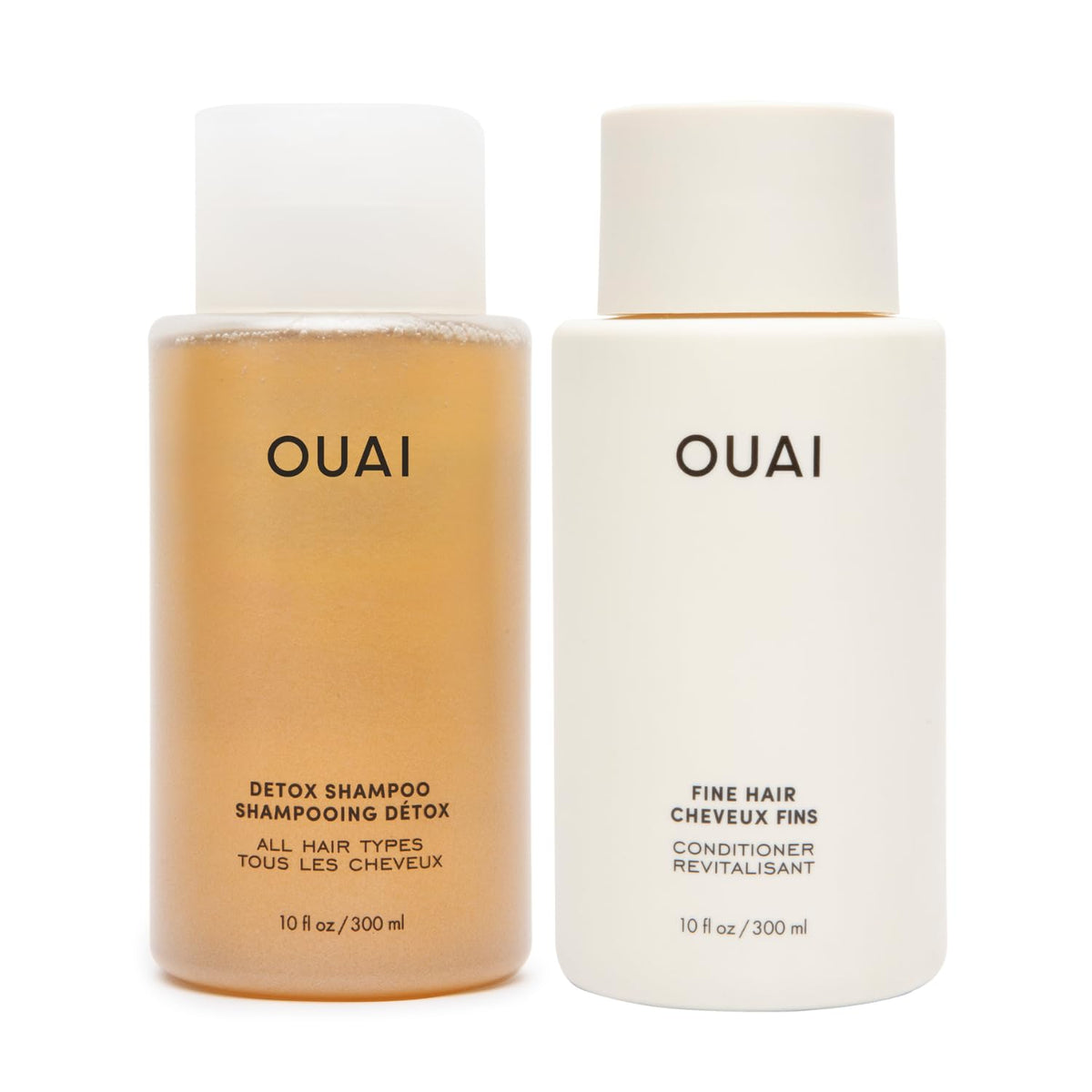 OUAI detox shampoo front bottle showing clarifying benefit