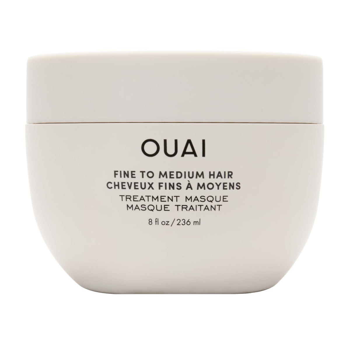 OUAI front packaging of treatment mask showing product and benefit of lightweight hydration