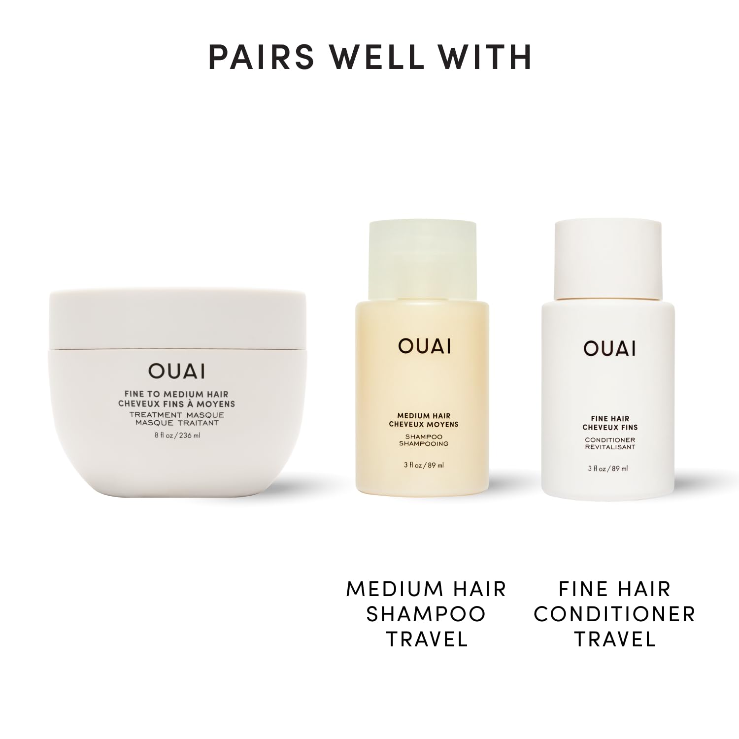 OUAI product staged in bathroom setting suggesting daily routine integration