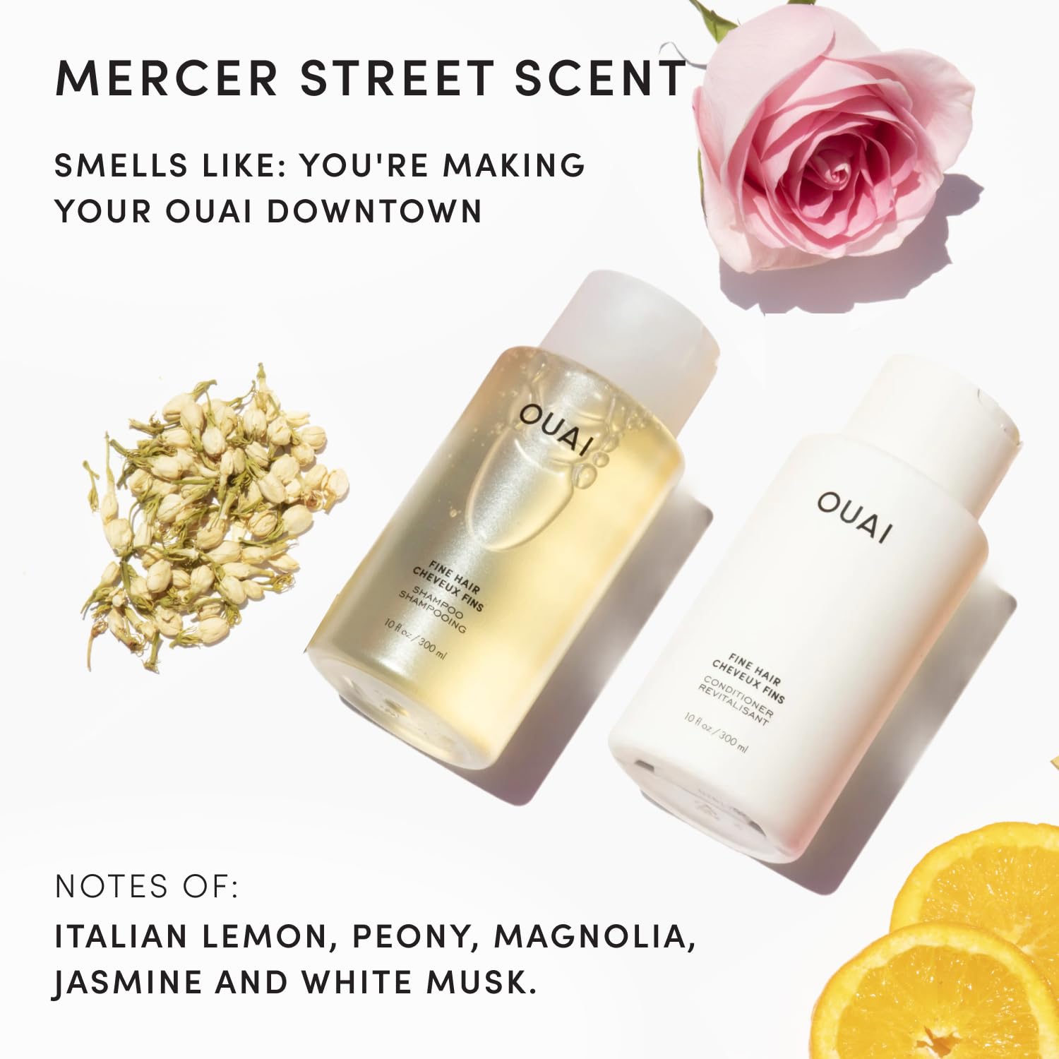 OUAI before and after fine hair showing visible lift